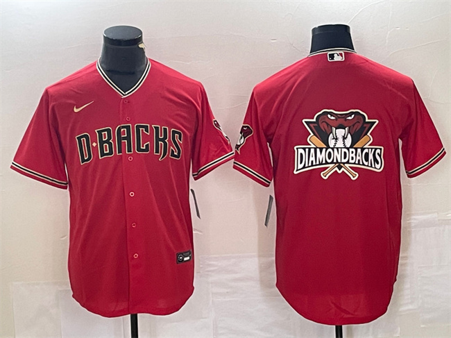 Men's Arizona Diamondbacks Red Team Big Logo Cool Base Stitched Baseball Jersey